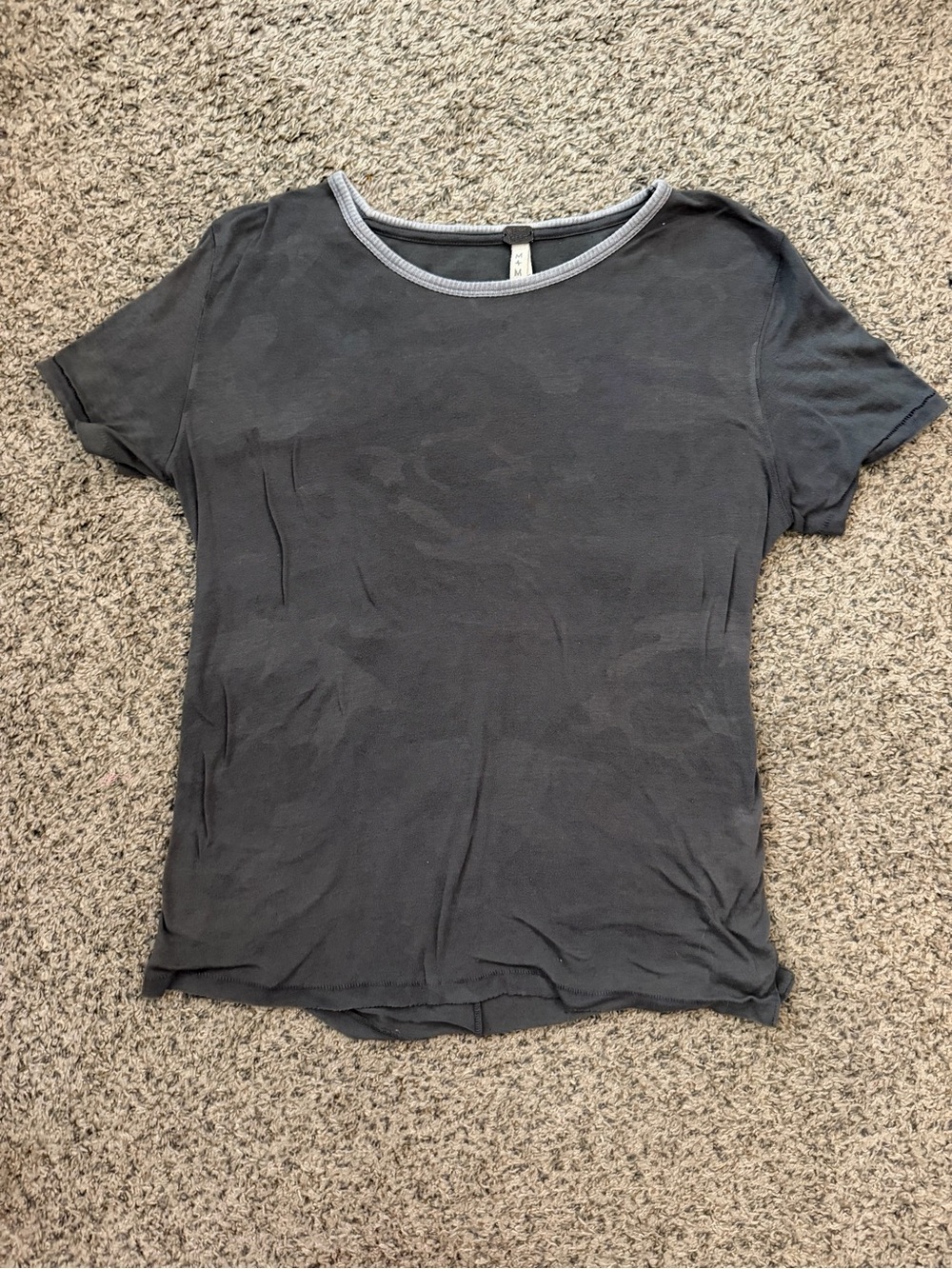 We The Free Short Sleeve Crewneck Tee in Dark Camo with Light Gray Trim